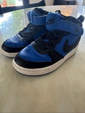 Nike Kids Blue and Black High-Top Sneakers